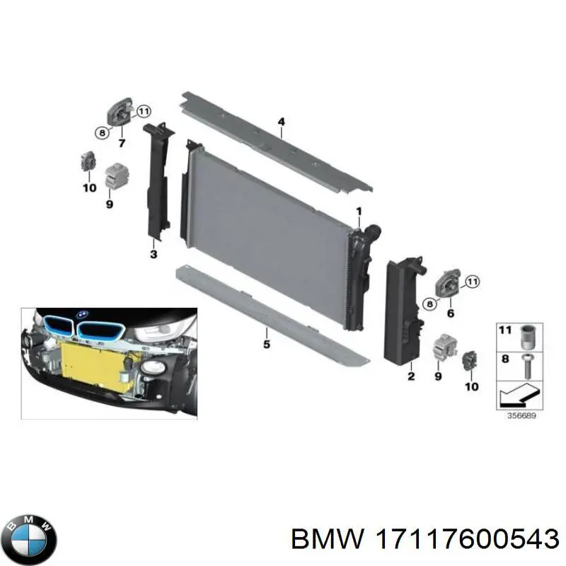 Nakładka panelu przedniego (osłony chłodnicy) górna BMW 17117600543 cena, od 36,65 USD