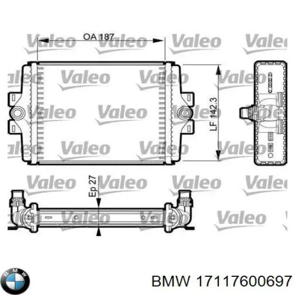 Chłodnica silnika dodatkowa BMW 17117600697 cena, od 79,37 USD