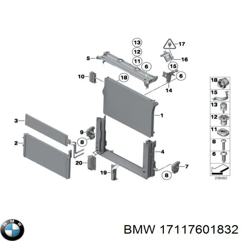 17117601832 BMW Chłodnica silnika