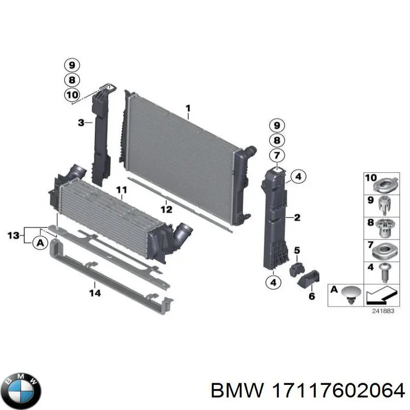 Poduszka mocowania chłodnicy górna do BMW 7 (F01, F02, F03, F04)