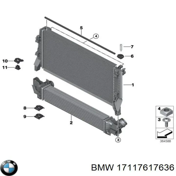 Do koszyka 17117617636 BMW Chłodnica silnika