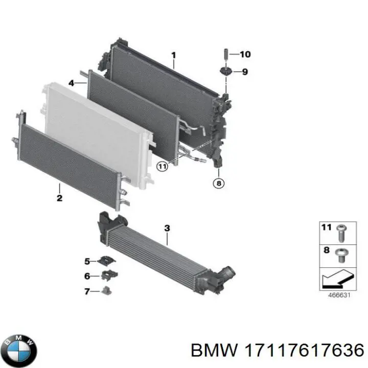 Chłodnica silnika BMW 17117617636 cena, od 229,48 USD