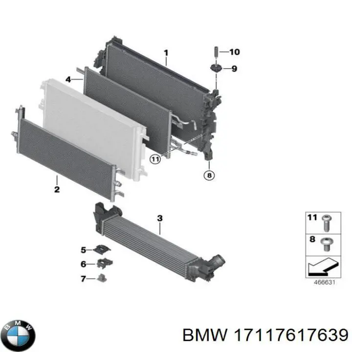 17117617639 BMW Chłodnica silnika