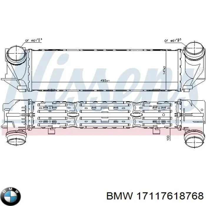 Chłodnica intercoolera BMW 17117618768 cena, od 211,27 USD