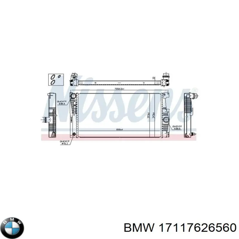 17117626560 BMW Chłodnica silnika