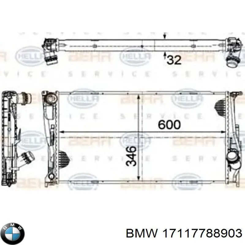 Chłodnica silnika 17117788903 BMW