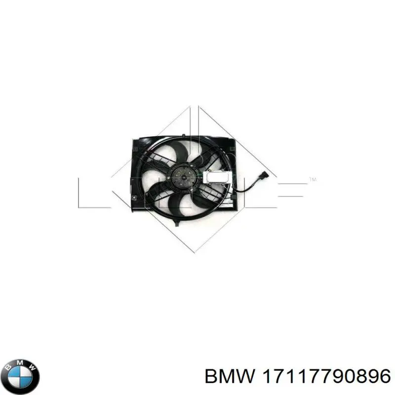 17117790896 BMW dyfuzor chłodnicy, w komplecie z silnikiem i wirnikiem