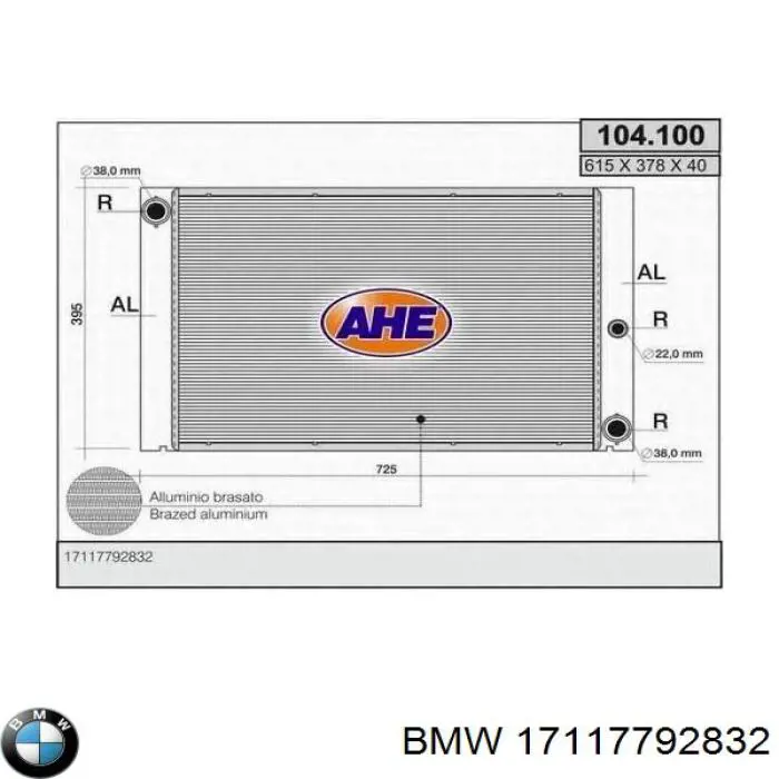 17117792832 BMW Chłodnica silnika