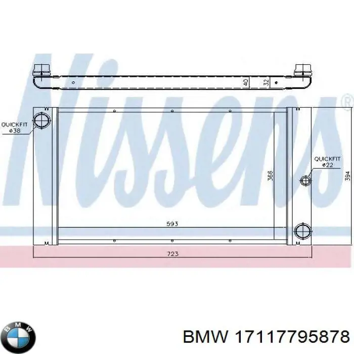 Chłodnica silnika BMW 17117795878 cena, od 160,92 USD