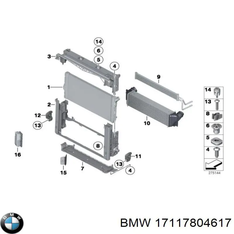 Osłona chłodnicy kompletna (panel mocowania reflektorów) do BMW 5 (F10)