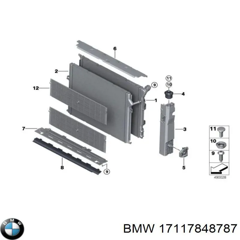 17117848787 BMW Uchwyt chłodnicy prawy