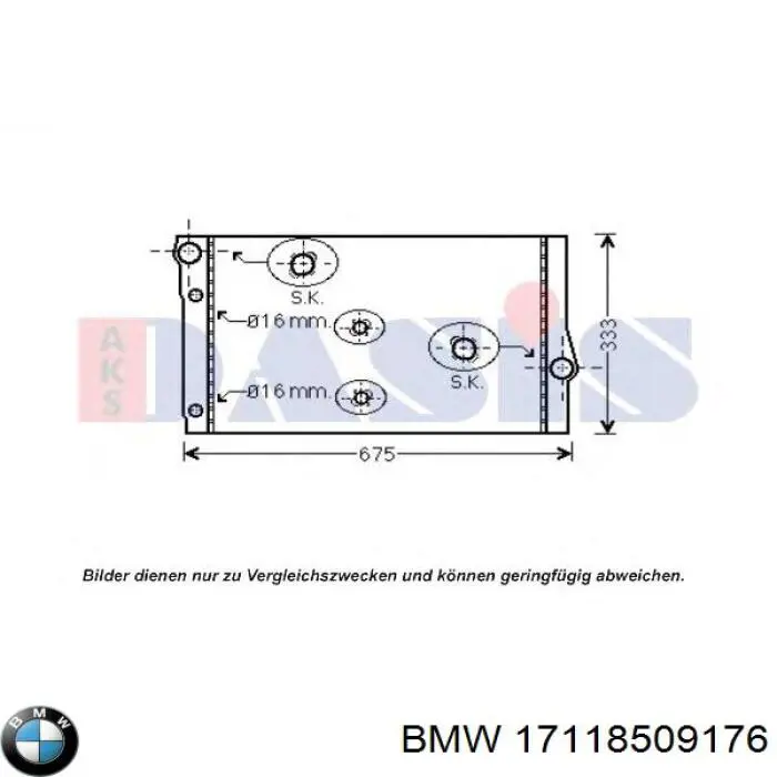Chłodnica silnika BMW 17118509176 cena, od 247,30 USD