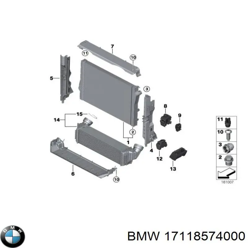 Ramka mocowania chłodnicy, górna część BMW 17118574000 cena, od 71,16 USD