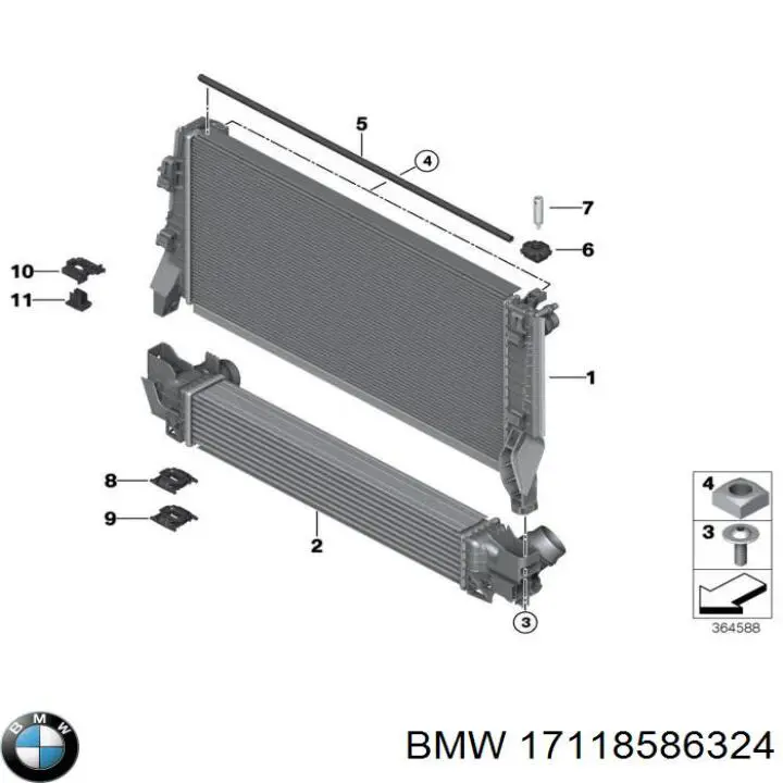 17118586324 BMW Chłodnica silnika