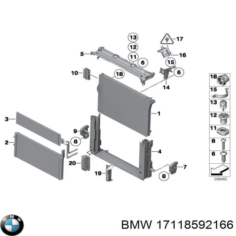 17118592166 BMW Chłodnica silnika