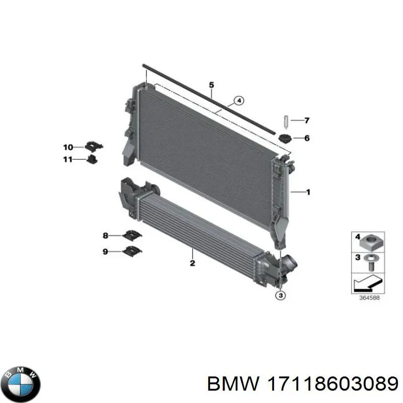 17118603089 BMW chłodnica silnika