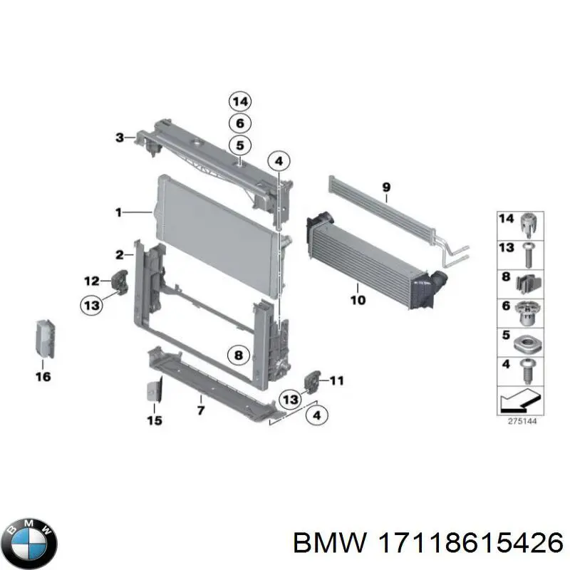 17118615426 BMW Chłodnica silnika