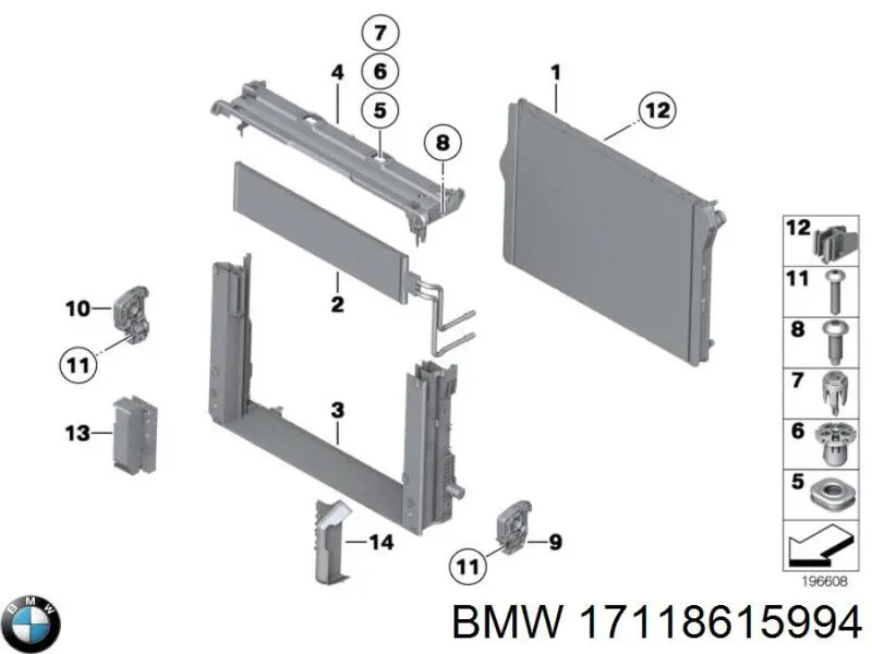 17118615994 BMW chłodnica silnika