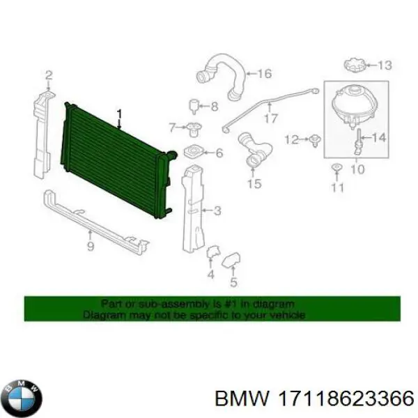 17118623366 BMW Chłodnica silnika
