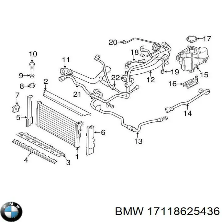 17118625436 BMW Wspornik chłodnicy lewy