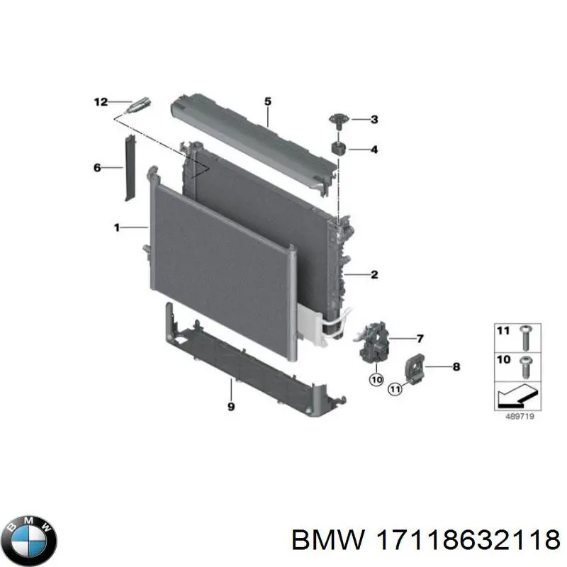 17118632118 BMW Kierownica powietrza (deflektor) chodnicy dolna
