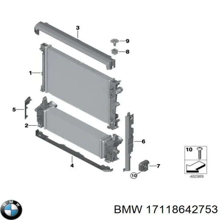 17118642753 BMW Wspornik chłodnicy dolny