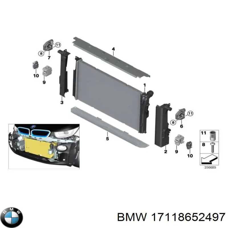 Chłodnica silnika BMW 17118652497 cena, od 283,44 USD