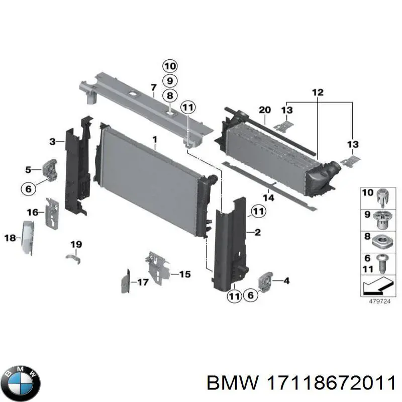 Chłodnica silnika BMW 17118672011 cena, od 47,97 USD