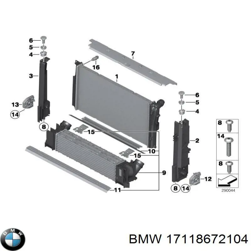 Chłodnica silnika BMW 17118672104 cena, od 143,66 USD