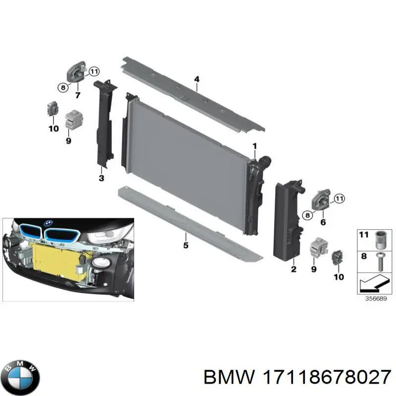 17118678027 BMW Chłodnica silnika