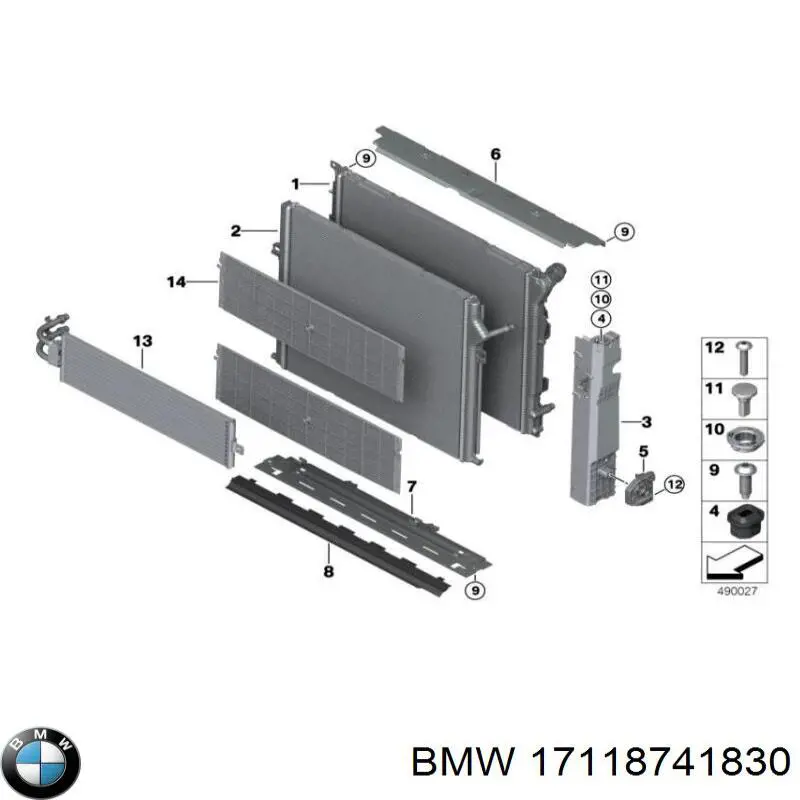 17118741830 BMW Chłodnica silnika dodatkowa
