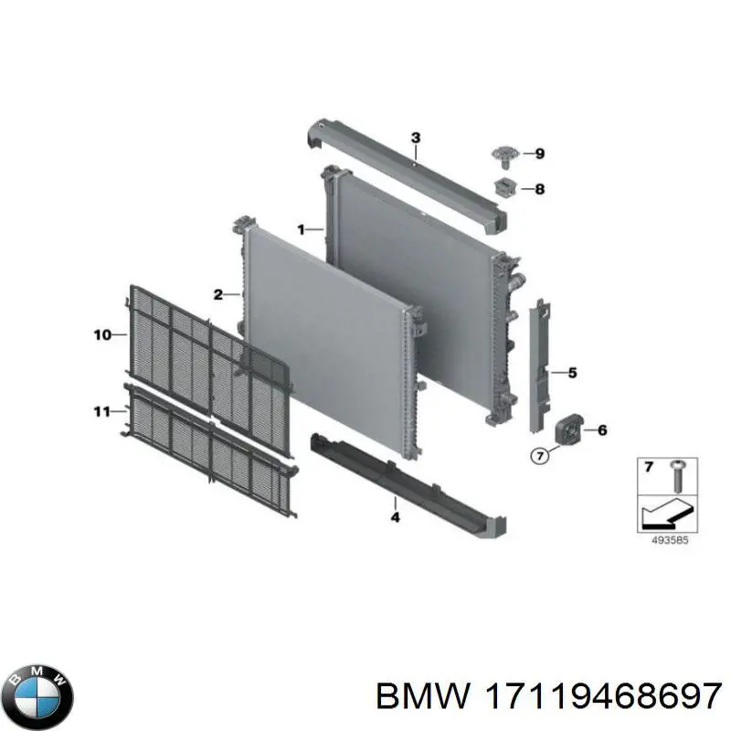 17119468697 BMW Osłona chłodnicy klimatyzacji
