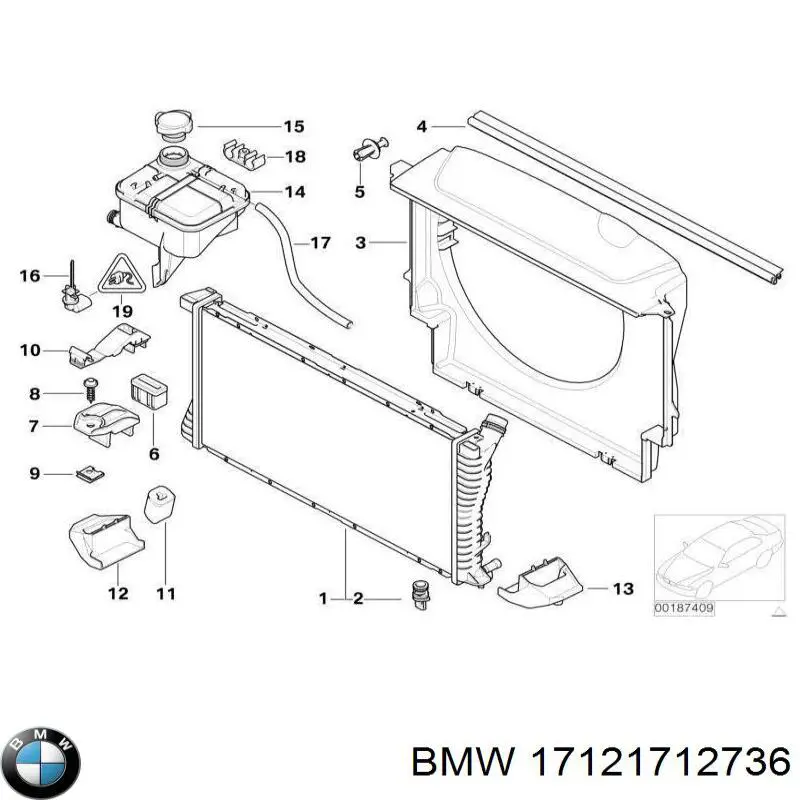 Przewód (króciec) układu chłodzenia BMW 17121712736 cena, od 12,96 USD