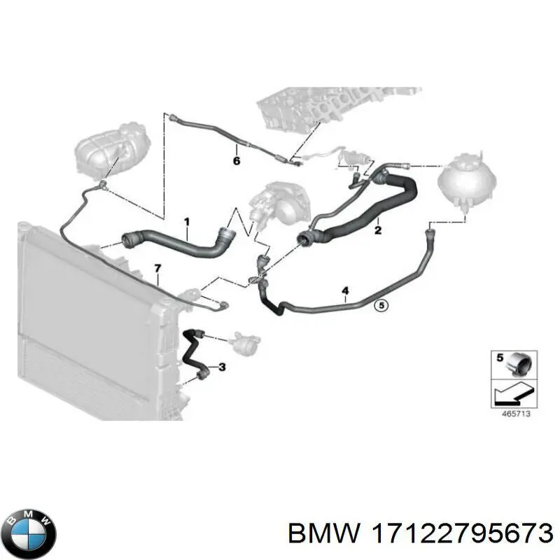 17122795673 BMW przewód (króciec chłodnicy górny)