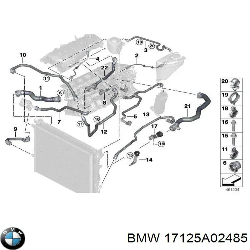 Przewód (króciec) układu chłodzenia do BMW 7 (G11, G12)