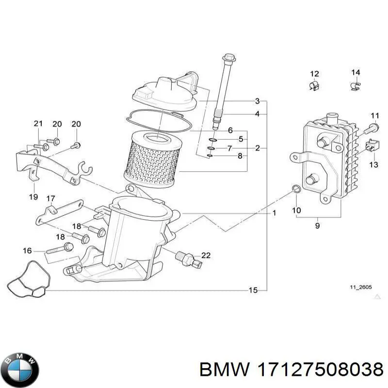 Do koszyka 17127508038 BMW Przewód (króciec) chłodnicy górny