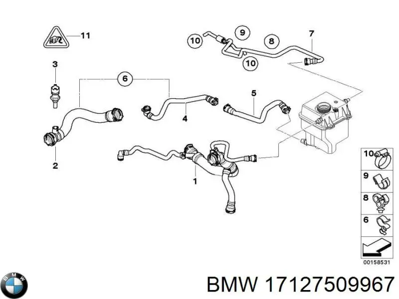 17127509967 BMW Przewód (króciec) układu chłodzenia