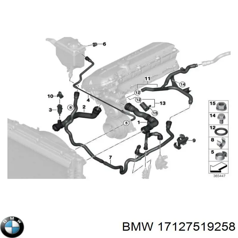 17127519258 BMW Przewód zbiornika wyrównawczego dolny
