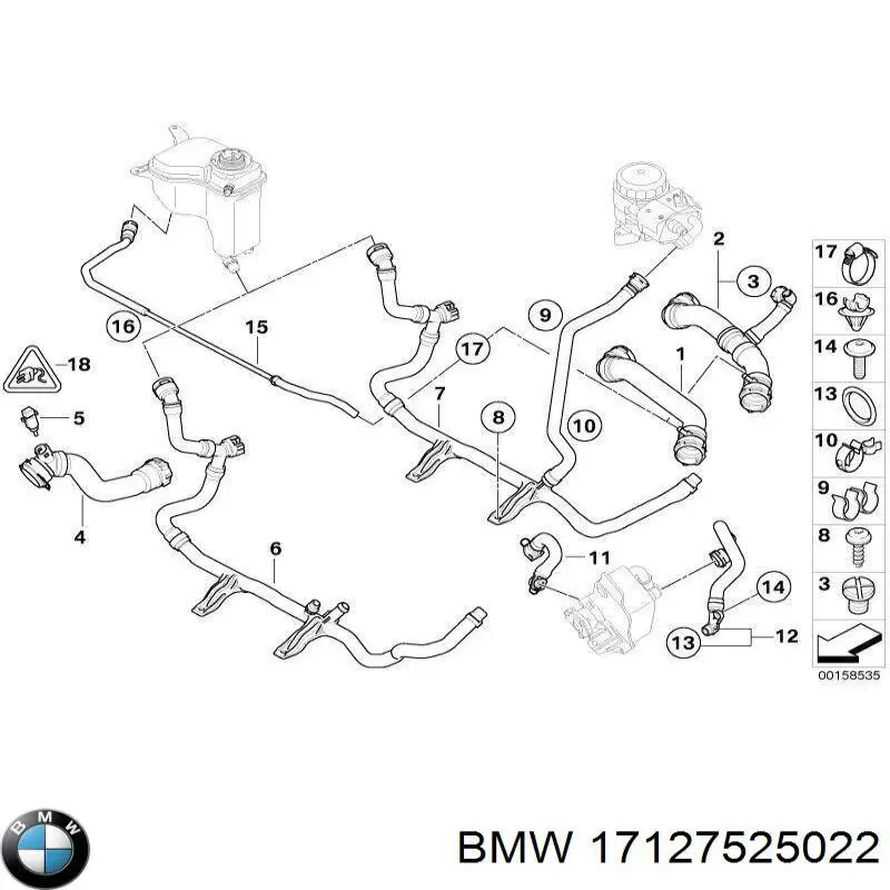 Do koszyka 17127525022 BMW Przewód (króciec) chłodnicy dolny
