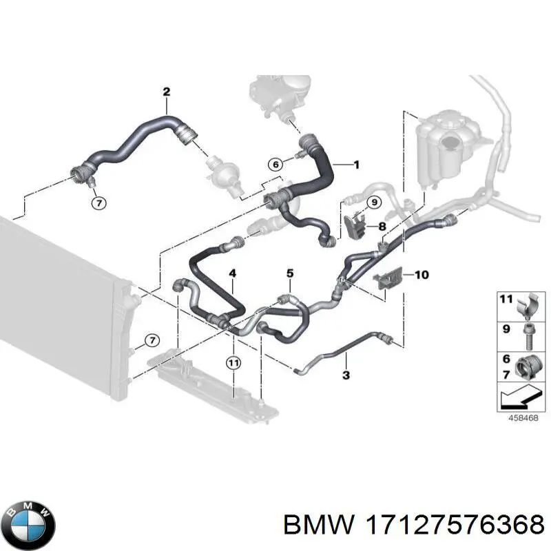 Przewód (króciec) chłodnicy dolny do BMW X6 (E71)