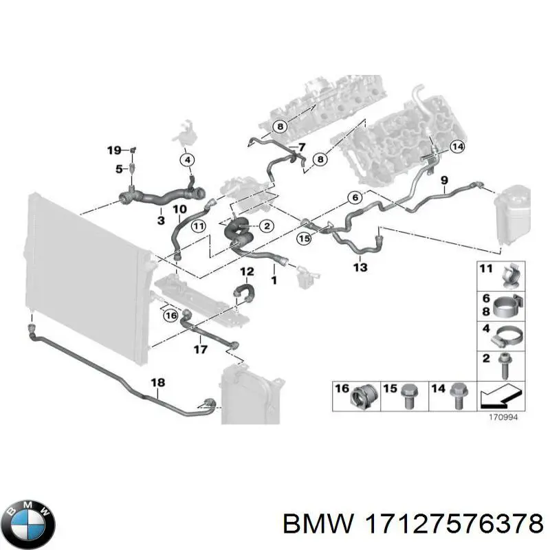 Przewód (króciec) chłodnicy dolny do BMW X5 (E70)