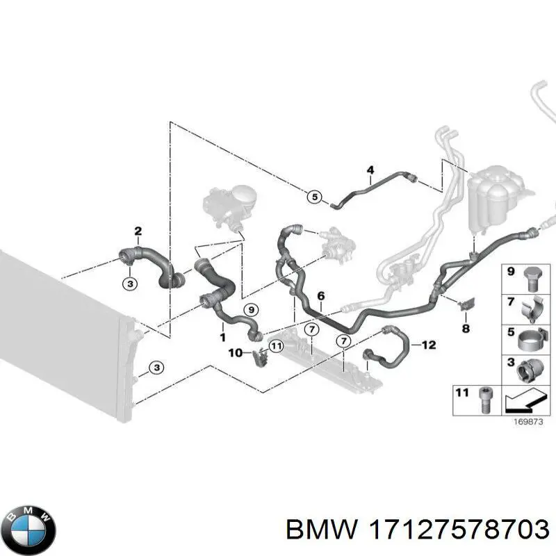 17127578703 BMW przewód (króciec chłodnicy górny)