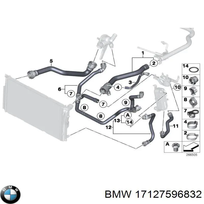 17127596832 BMW przewód (króciec chłodnicy górny)