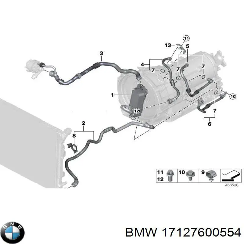 17127600554 BMW Przewód (króciec) układu chłodzenia