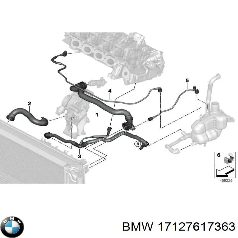 Przewód (króciec) chłodnicy górny BMW 17127617363 cena, od 54,72 USD