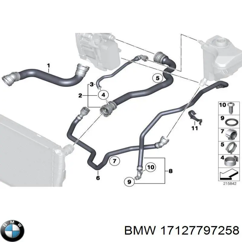 17127797258 BMW Przewód (króciec) chłodnicy dolny