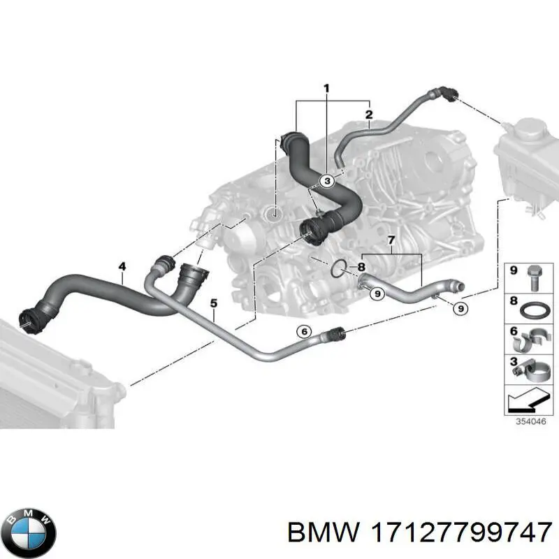 17127799747 BMW Przewód (króciec) chłodnicy górny