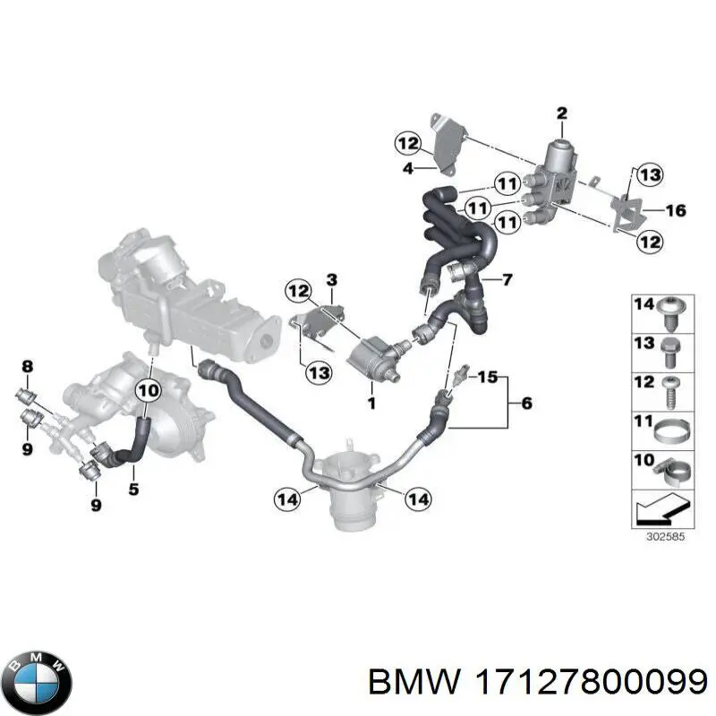 Przewód (króciec) chłodnicy górny BMW 17127800099 cena, od 85,21 USD