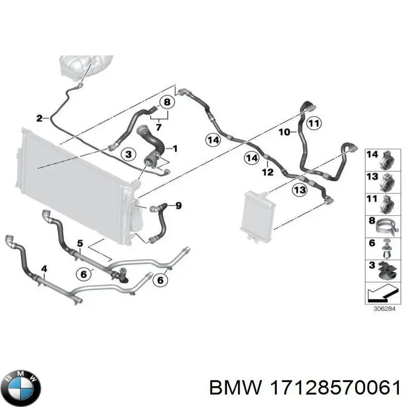 Przewód zbiornika wyrównawczego górny do BMW 1 (F21)