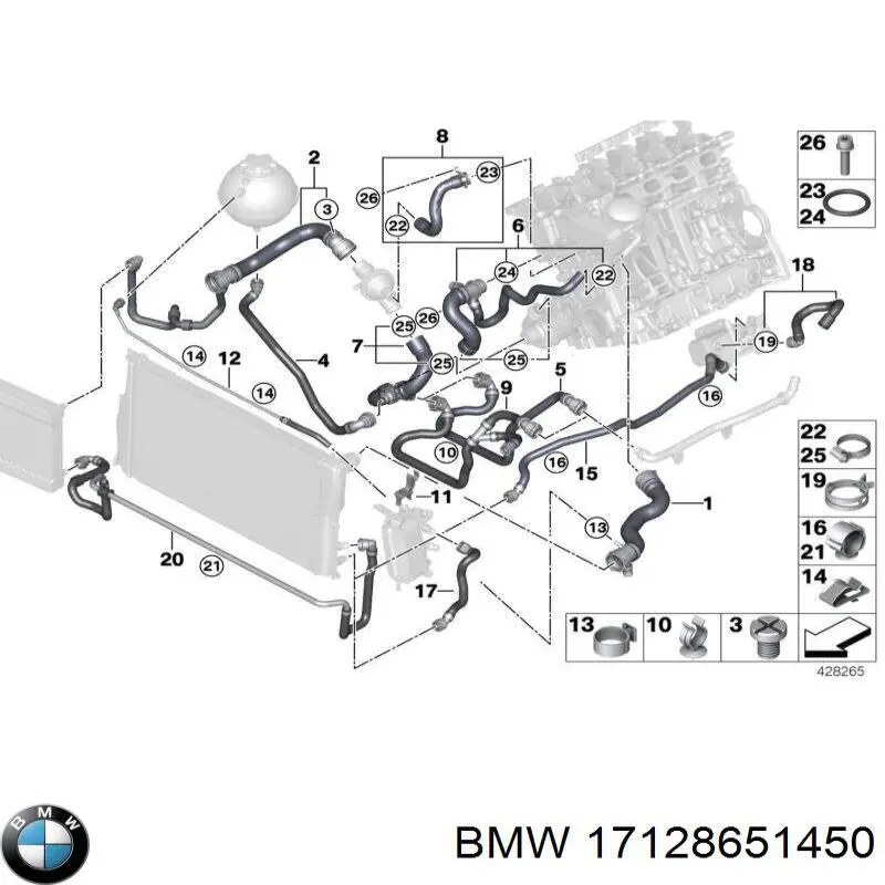 Przewód zbiornika wyrównawczego górny do BMW 5 (F10)